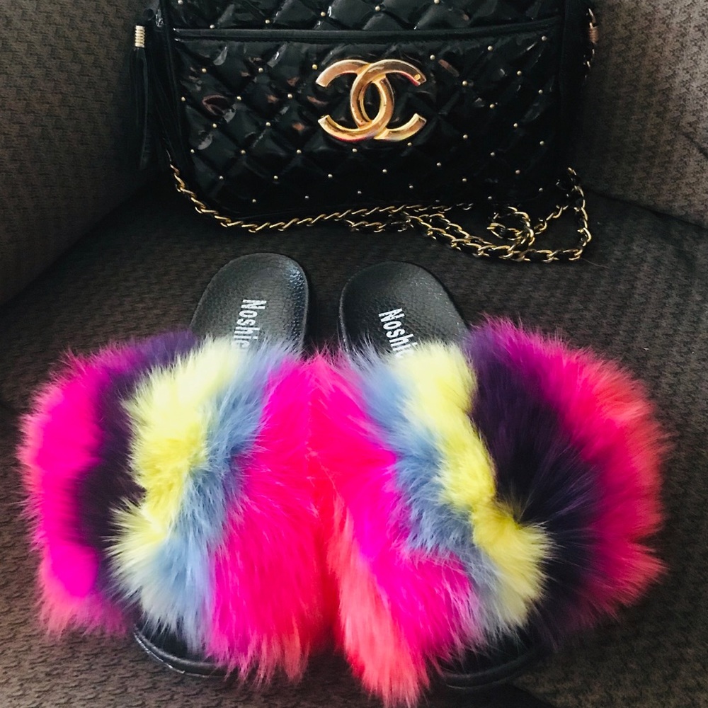 Rainbow fur slides